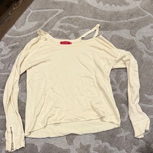 Chic Cream Long Sleeve Women's Top